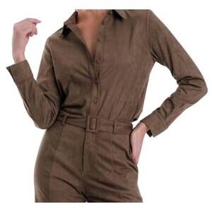 NEW KARINA GRIMALDI veronica suede blouse in olive